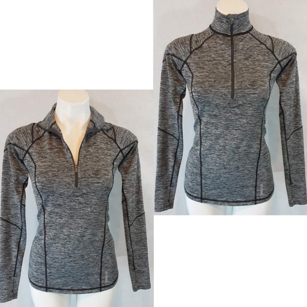 Reebok Fitted Performance Track Jacket Small Long Sleeve Zip Up Athletic Top